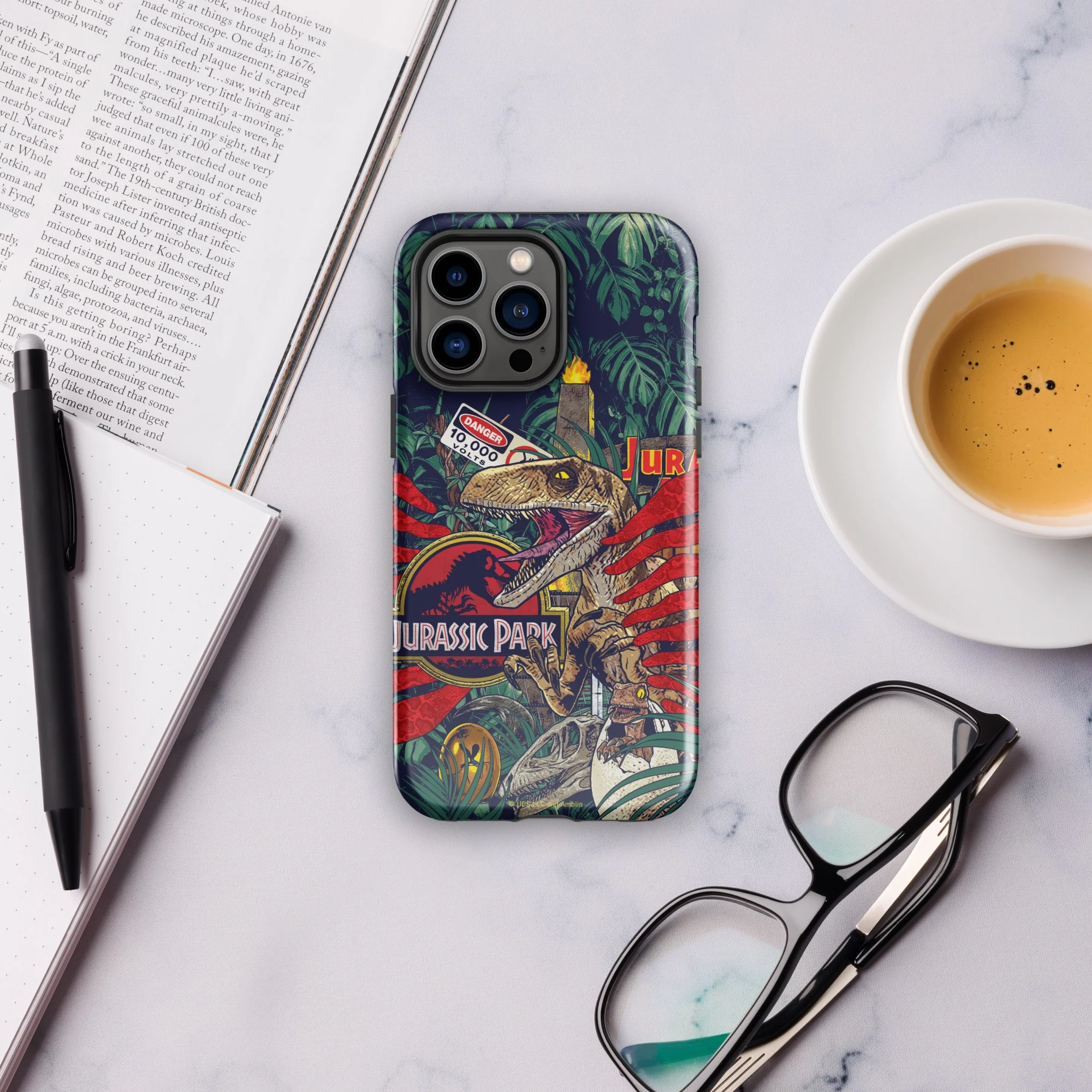 Jurassic Park Jungle Collage iPhone Tough Phone Case - Image 19
