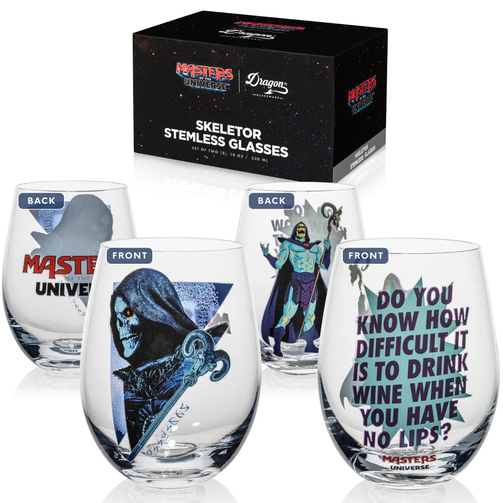 Masters of the Universe x Dragon Glassware 2026 Movie Skeletor Wine Glasses - Image 9