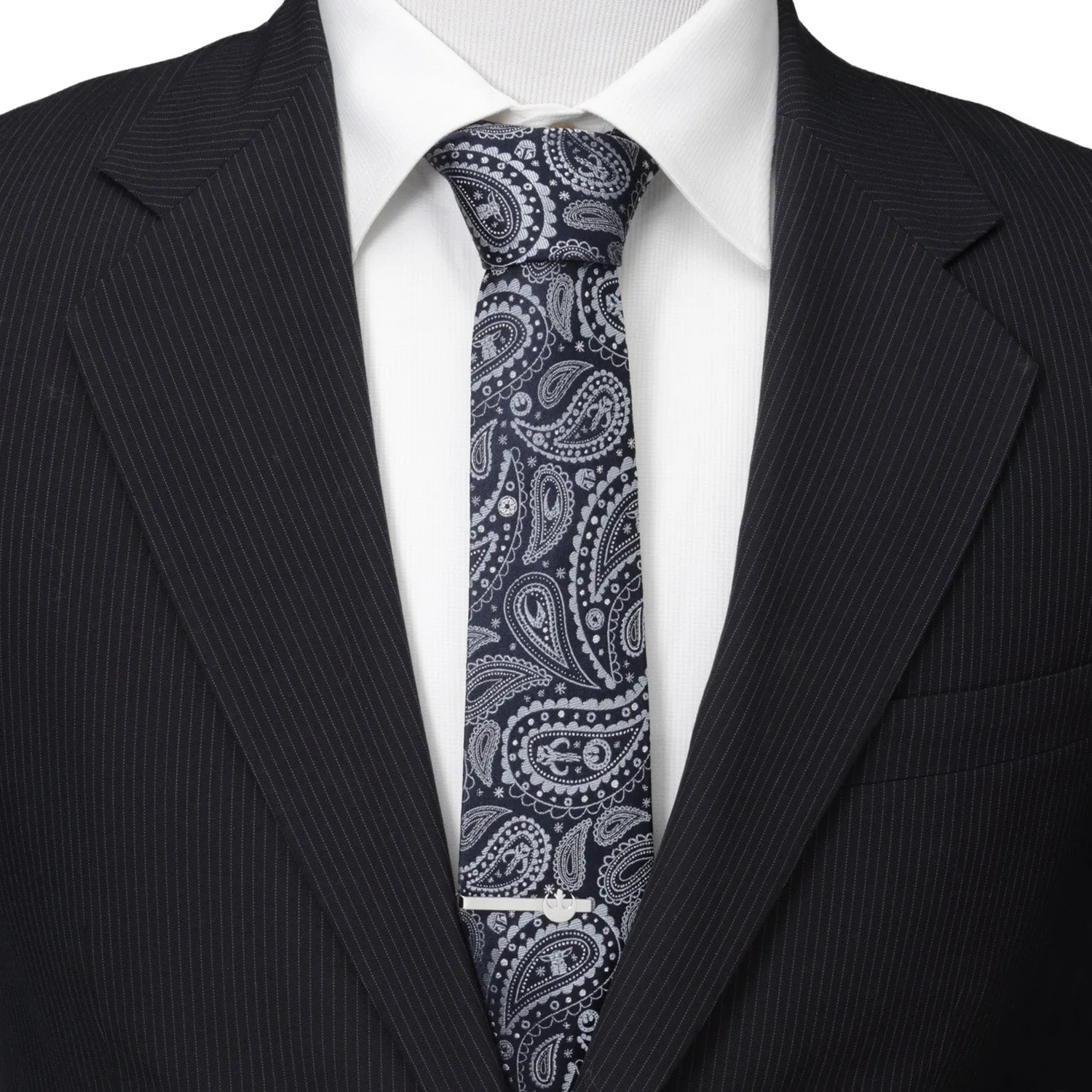Star Wars The Mandalorian Blue Paisley 100% Silk Tie - Image 2