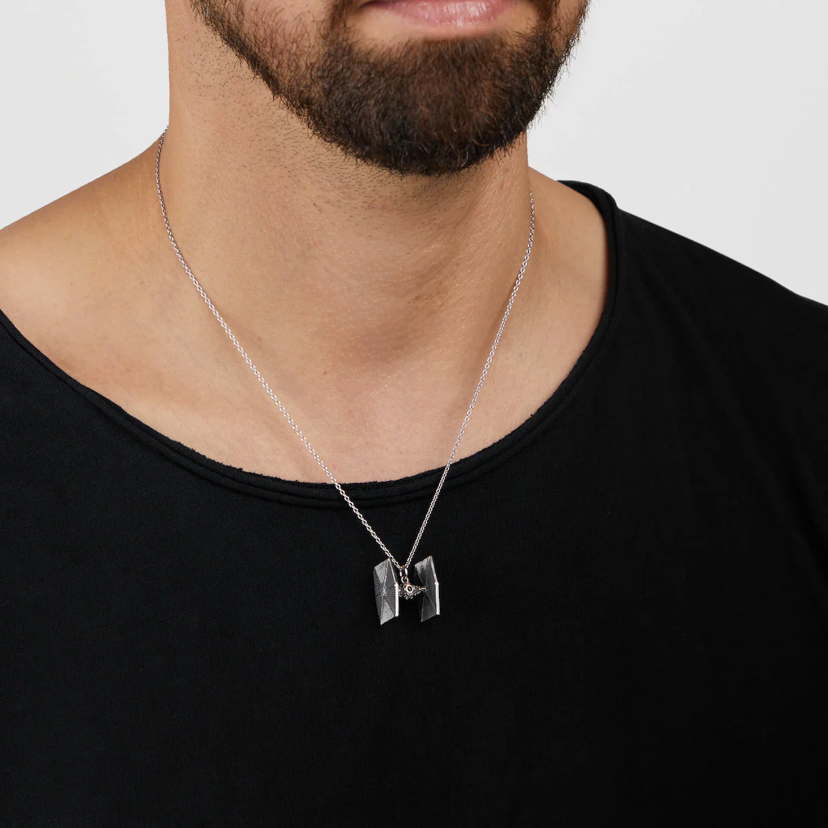 Star Wars x RockLove TIE Fighter Sterling Silver Necklace - Image 2